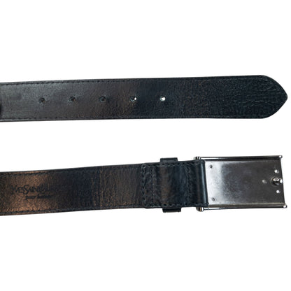 Vintage 2000s YSL Yves Saint Laurent Leather Belt Size M | O/S, Black