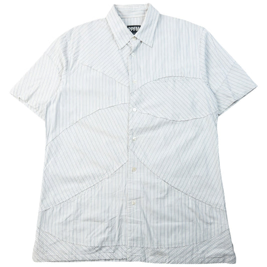 Vintage 2000s PPFM Striped Short Sleeve Button Up Shirt Size M | Medium, Blue
