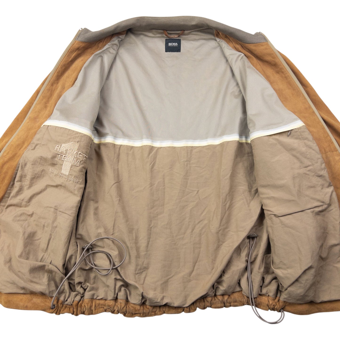 Vintage 2000s Hugo Boss Zip Up Suede Jacket Size L