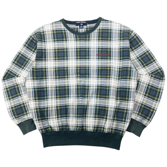 Vintage 90s Polo Sport Ralph Lauren Tartan Sweatshirt Size XL