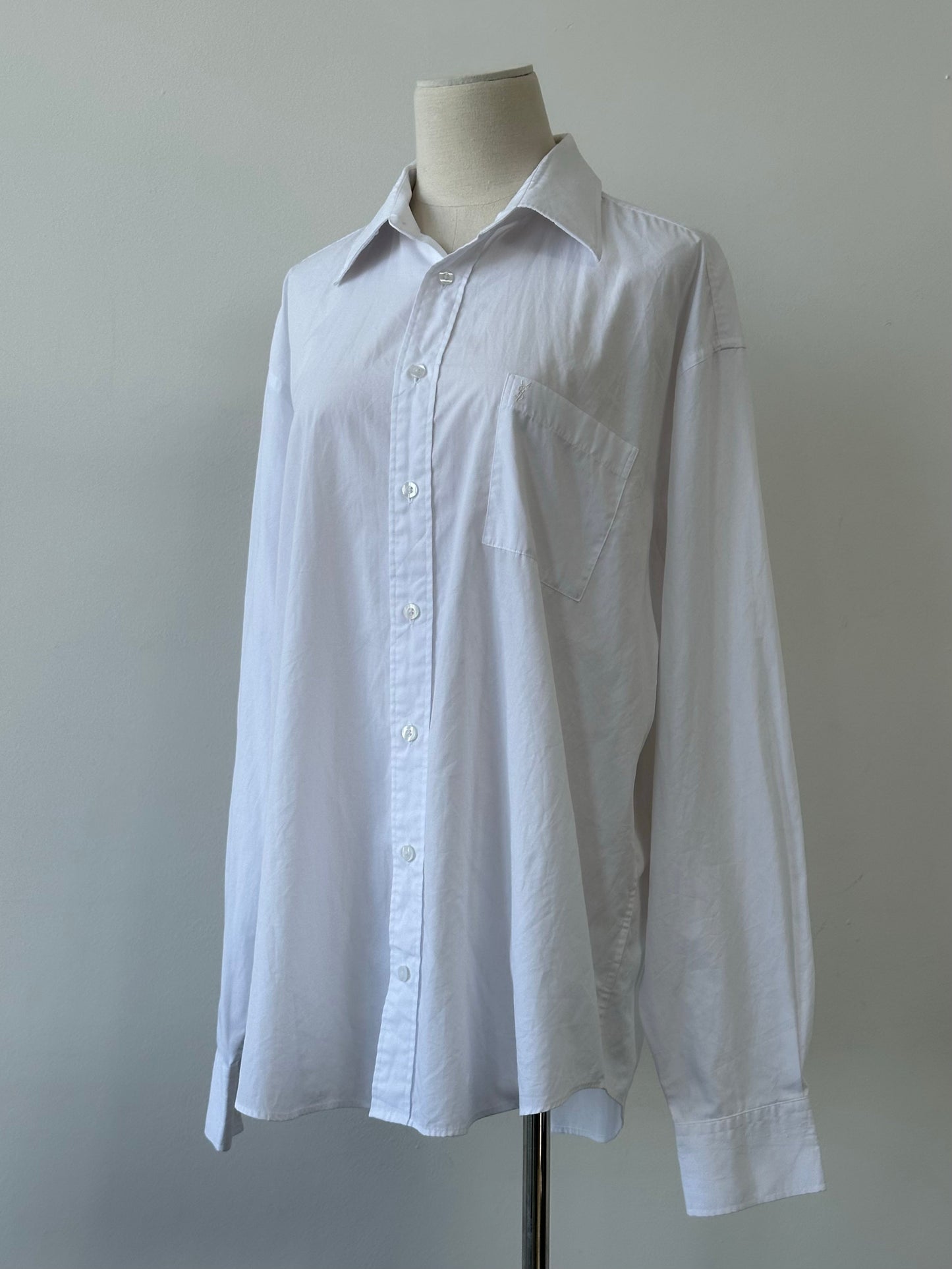 Yves Saint Laurent 1990s Cotton Logo Shirt - XL