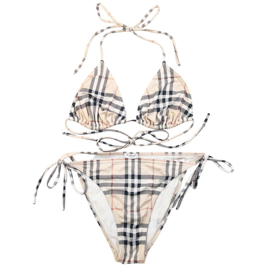 Vintage 2000s Burberry Nova Check Bikini Set Womens Size L | O/S, Multicoloured