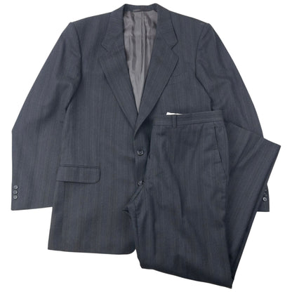 Vintage 80s YSL Yves Saint Laurent Jacket & Trousers Wool Suit Set Size XL | XL, Grey