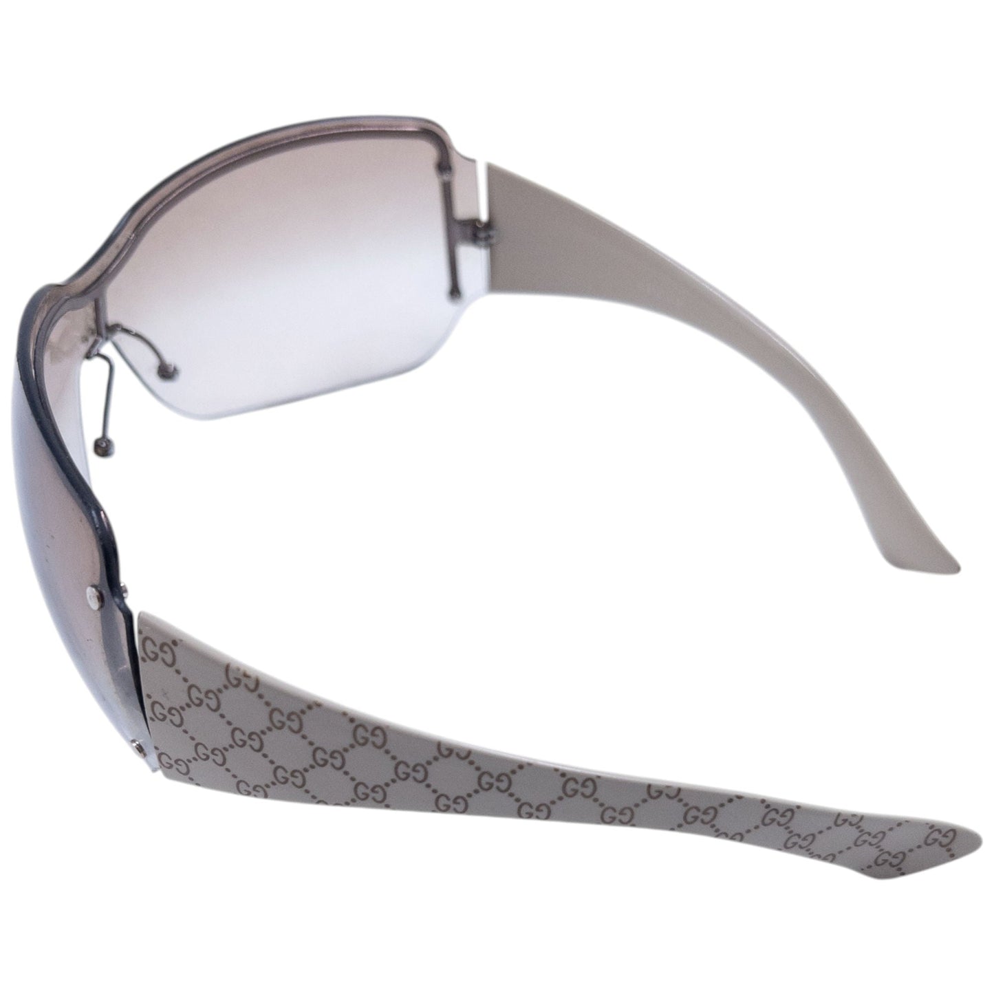 Vintage 2000s Gucci Monogram Rimless Shield Sunglasses