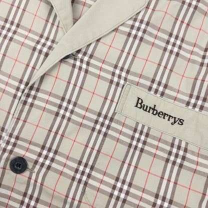 Vintage 90s Burberry Nova Check Long Sleeve Button Up Pyjama Shirt Size M | Medium, Red