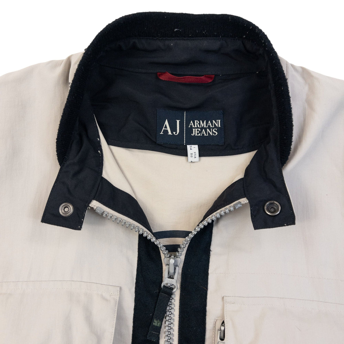 Vintage 2000s Armani Jeans Zip Up Jacket Size L | Large, Black