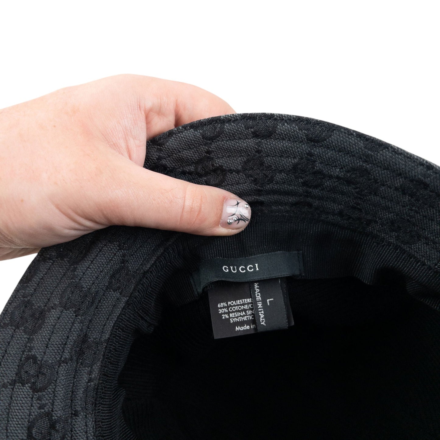 Vintage 2000s Gucci Monogram Bucket Hat Size L | O/S, Grey