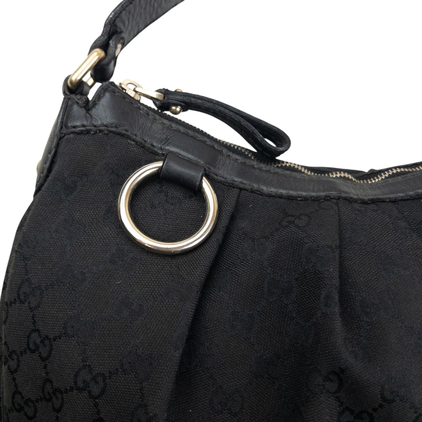 Vintage 2000s Gucci Hobo Monogram Shoulder Bag | O/S, Black