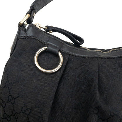 Vintage 2000s Gucci Hobo Monogram Shoulder Bag | O/S, Black