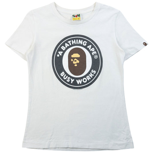Vintage Bape Busy Works Graphic T Shirt Womens Size XS | XS, White
