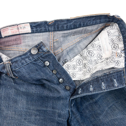 Vintage 90s Evisu Yamane Embroidered Gull Japanese Denim Jeans Size W29 | W29, Multicoloured