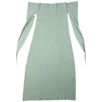 Vintage 2000s A-POC By Issey Miyake Off-Shoulder Dress Womens Size M | Medium, Green