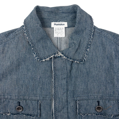 Vintage Plantation By Issey Miyake Striped Denim Jacket Size S
