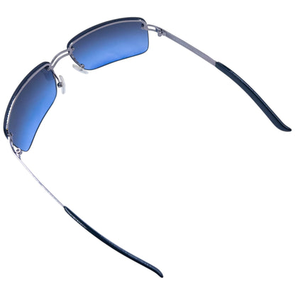 Vintage 2000s Burberry Rimless Sunglasses | O/S, Blue