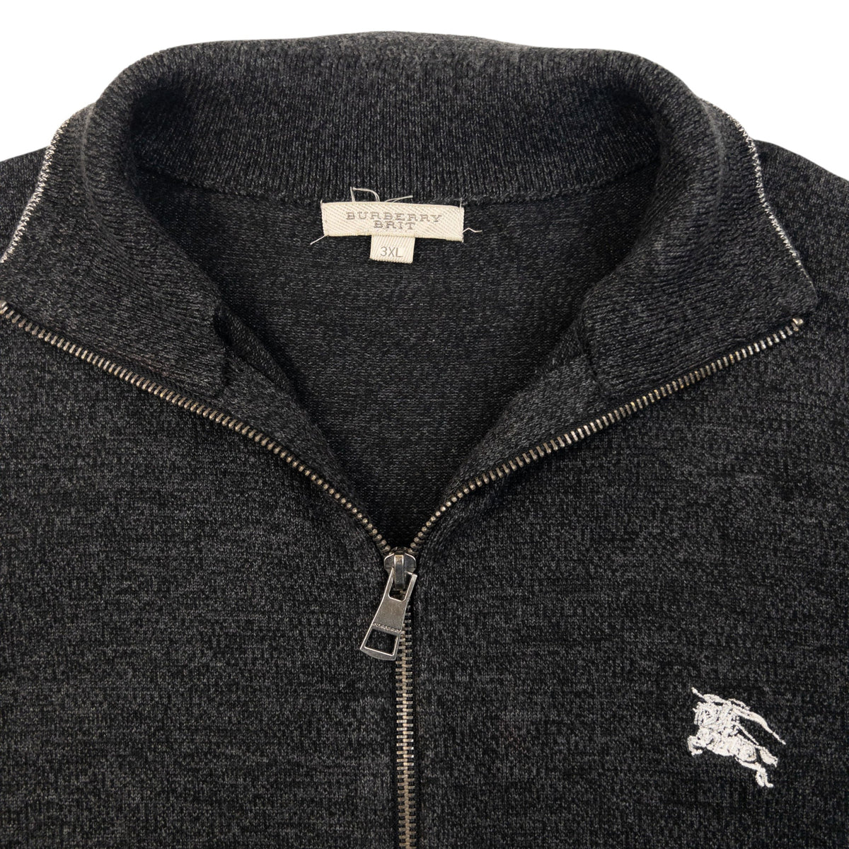 Vintage 2000s Burberry Brit Zip Up Jumper Size M | Medium, Grey