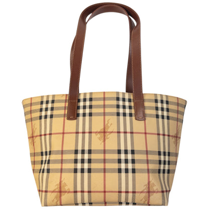 Vintage 2000s Burberry Nova Check Leather Shoulder Bag | O/S, Beige