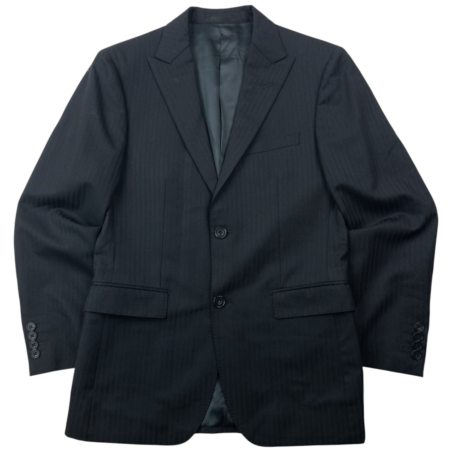 Vintage 2000s Burberry Black Label Striped Jacket & Trousers Suit Set Size M | Medium, Black