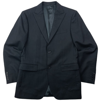 Vintage 2000s Burberry Black Label Striped Jacket & Trousers Suit Set Size M | Medium, Black