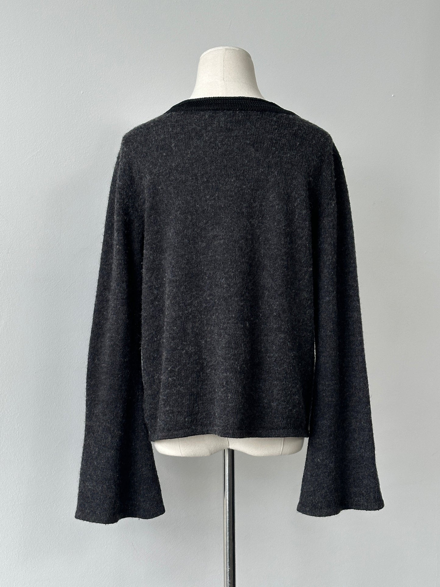 Emporio Armani 1990s Shetland Wool Boxy Bell Sleeve Jumper - M-L