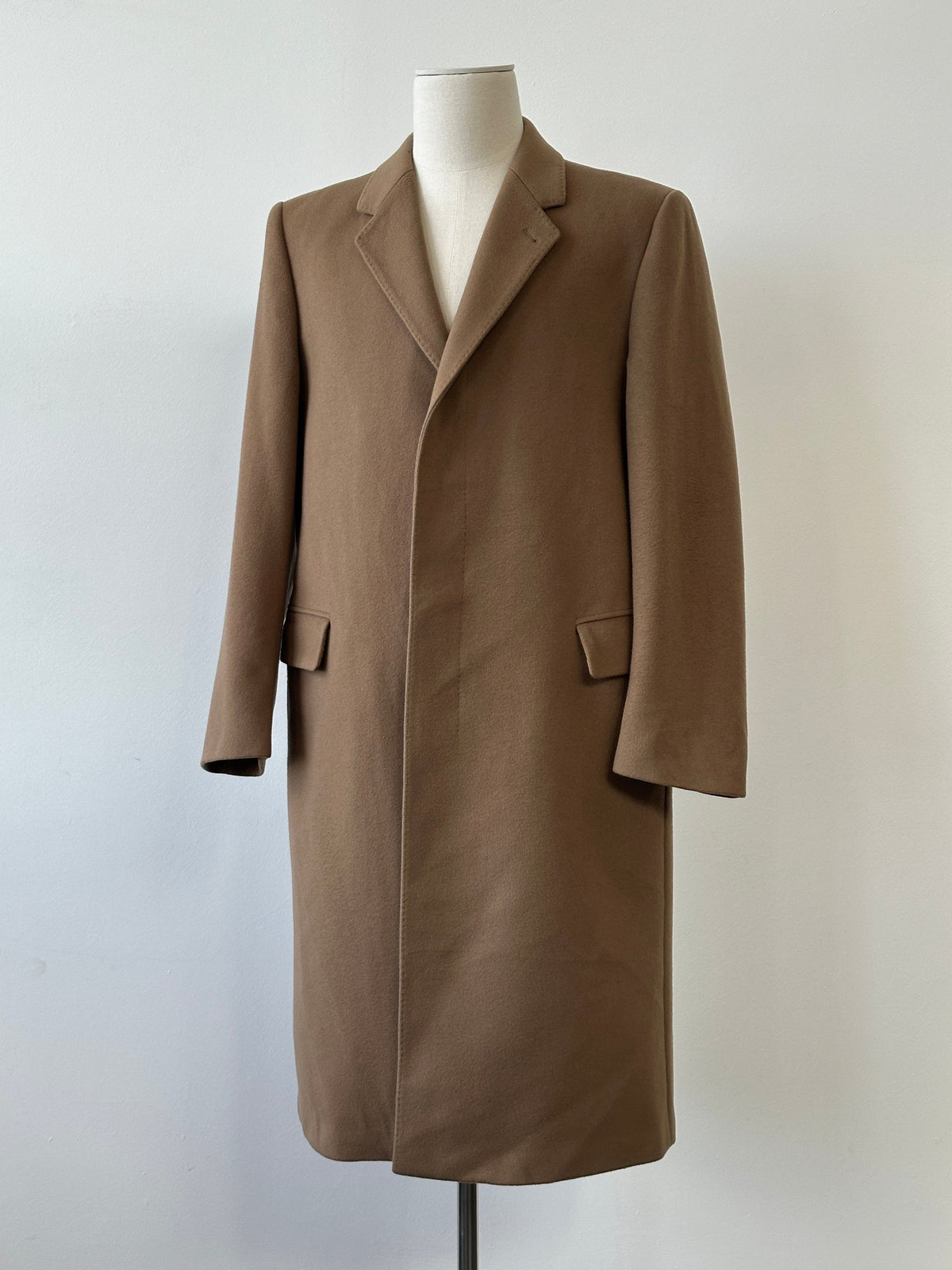 Vintage 1990s Pure New Wool Concealed Placket Coat - L