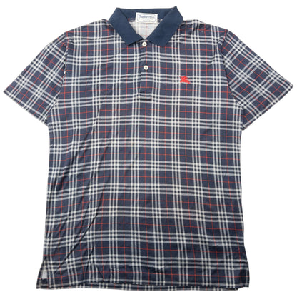 Vintage 90s Burberry Nova Check Polo Shirt Size S | Small, Navy