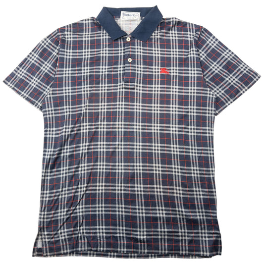 Vintage 90s Burberry Nova Check Polo Shirt Size S | Small, Navy