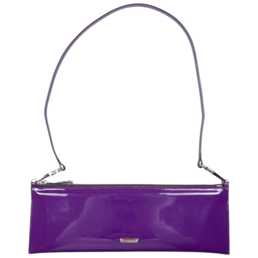 Vintage Burberry Patent Leather Clutch Shoulder Bag