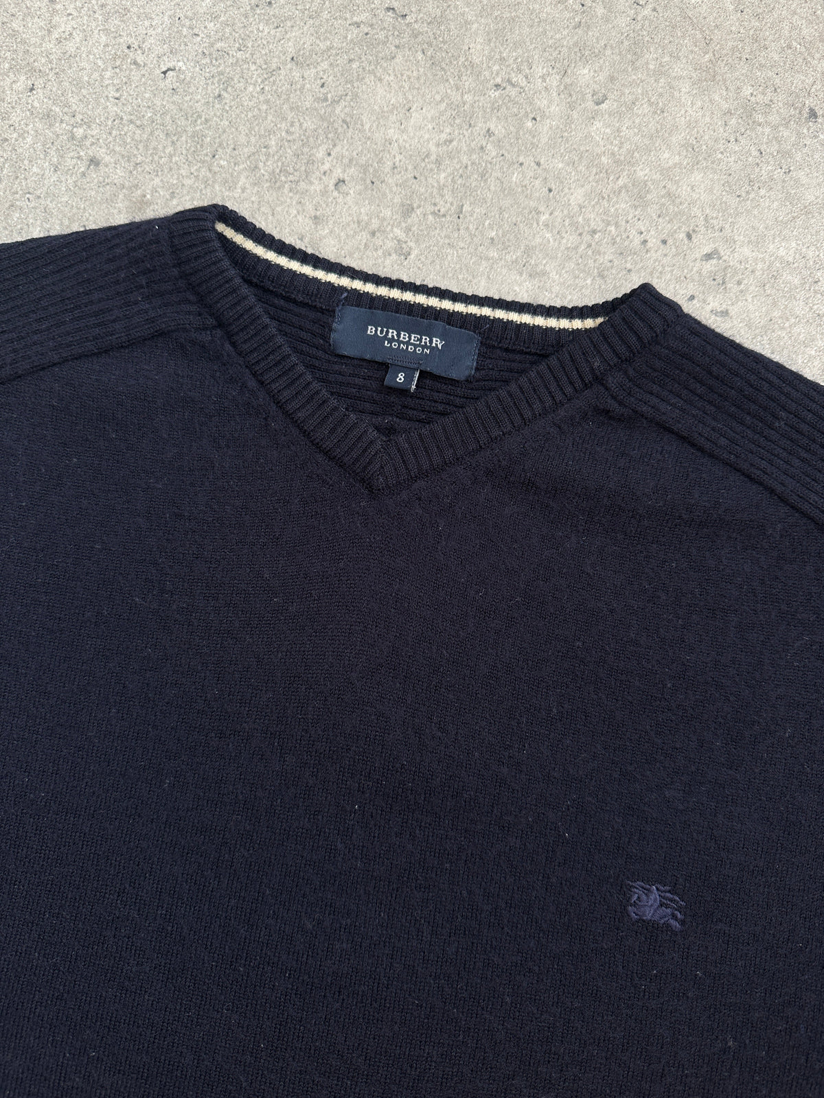 Burberry London 1990s Wool V Neck Knit Jumper - M