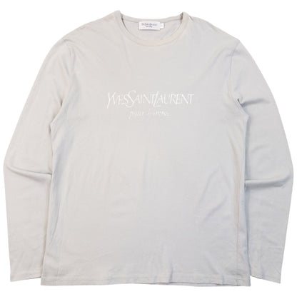 Vintage 2000s YSL Yves Saint Laurent Long Sleeve T Shirt | Medium, Grey
