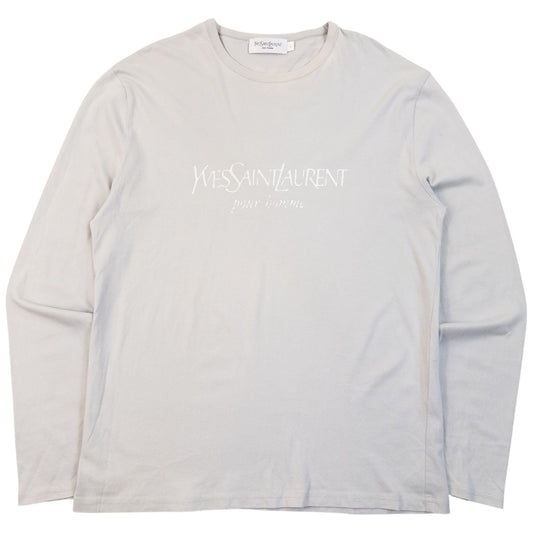 Vintage 2000s YSL Yves Saint Laurent Long Sleeve T Shirt Size M | Medium, Grey