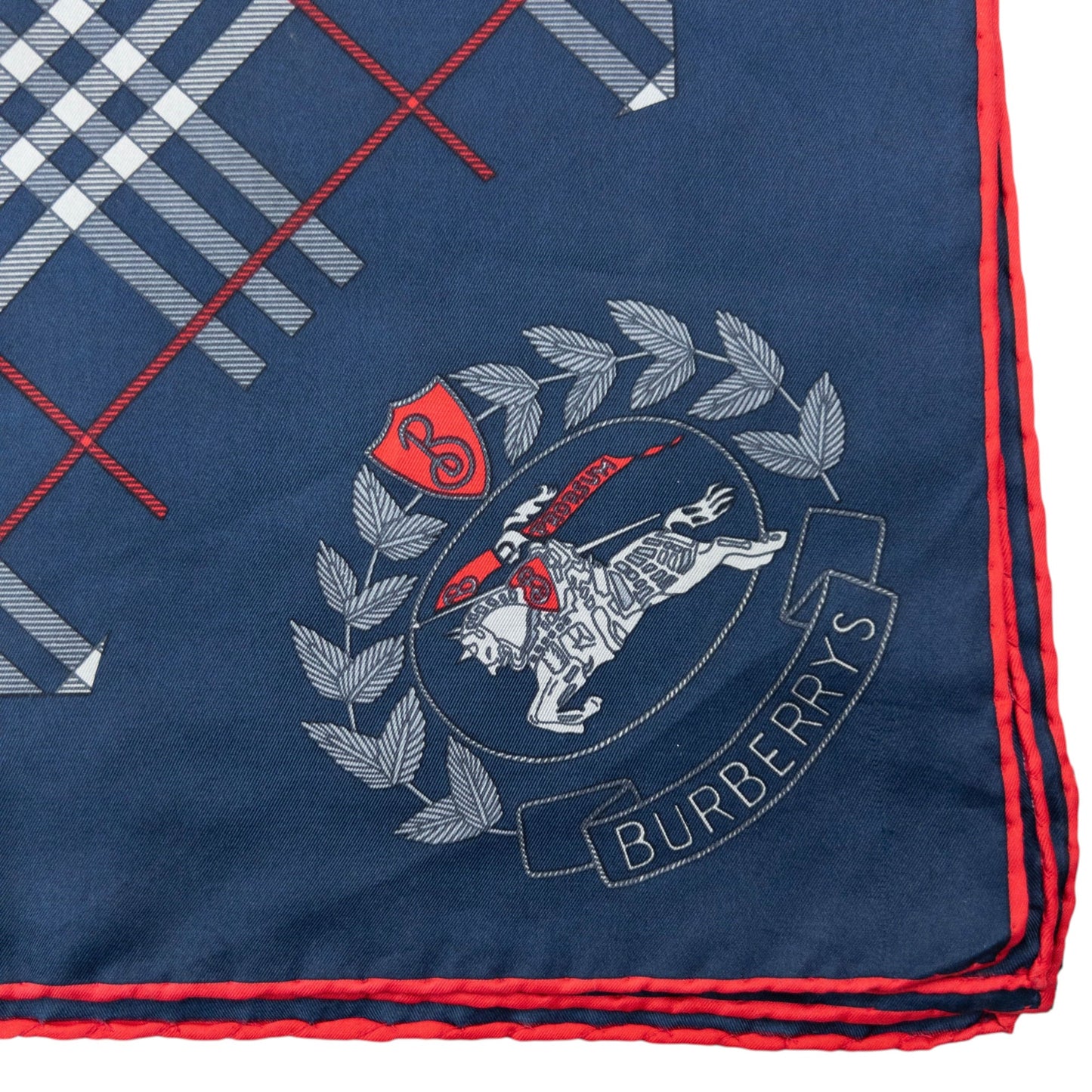 Vintage 90s Burberry Nova Check Silk Scarf | O/S, Navy