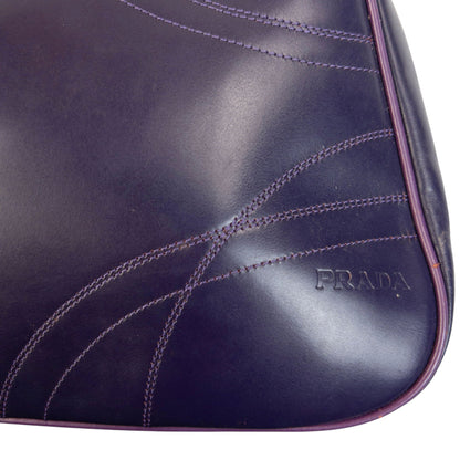 Vintage 2000s Prada Leather Shoulder Bag | O/S, Purple