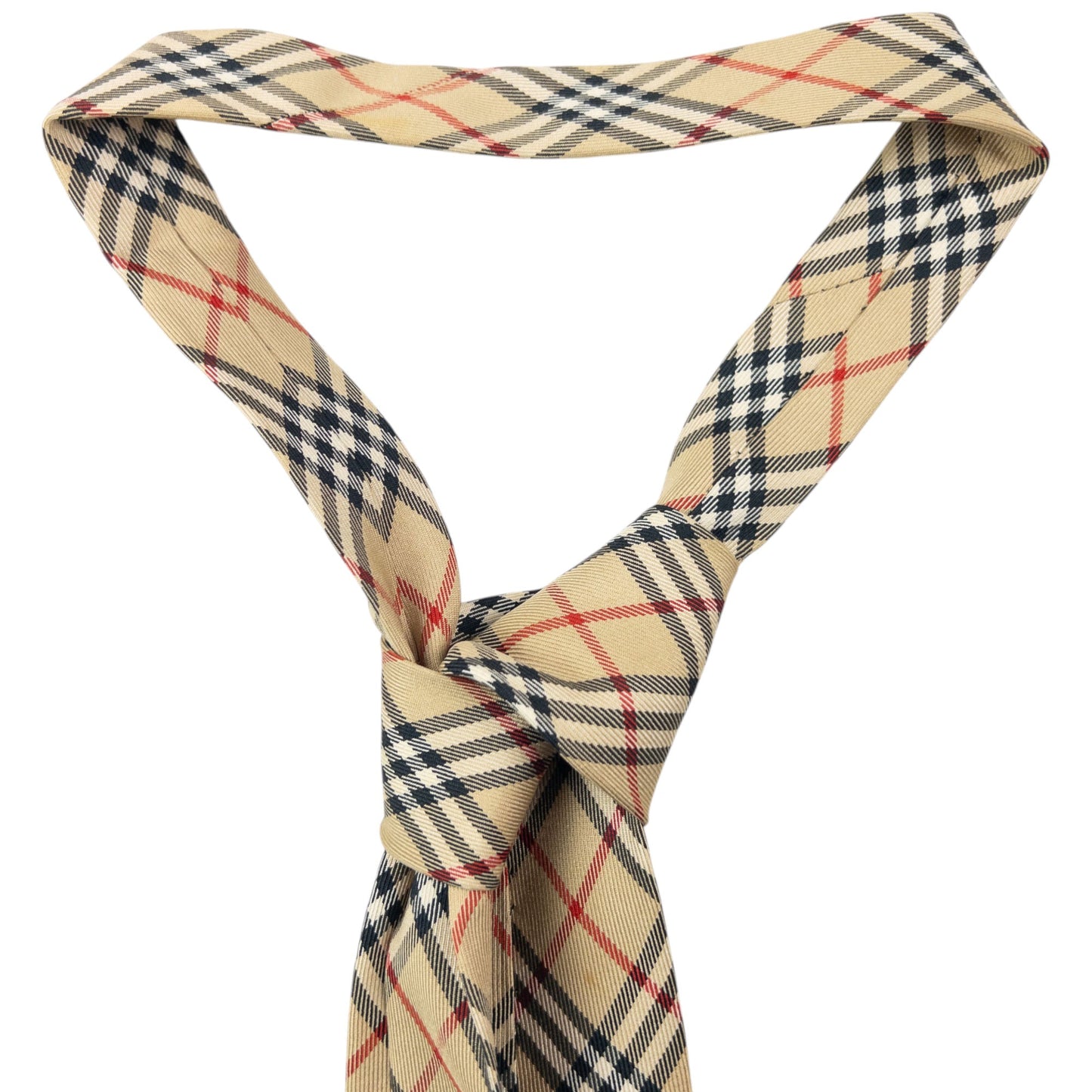 Vintage 2000s Burberry Nova Check Silk Tie | O/S, Beige
