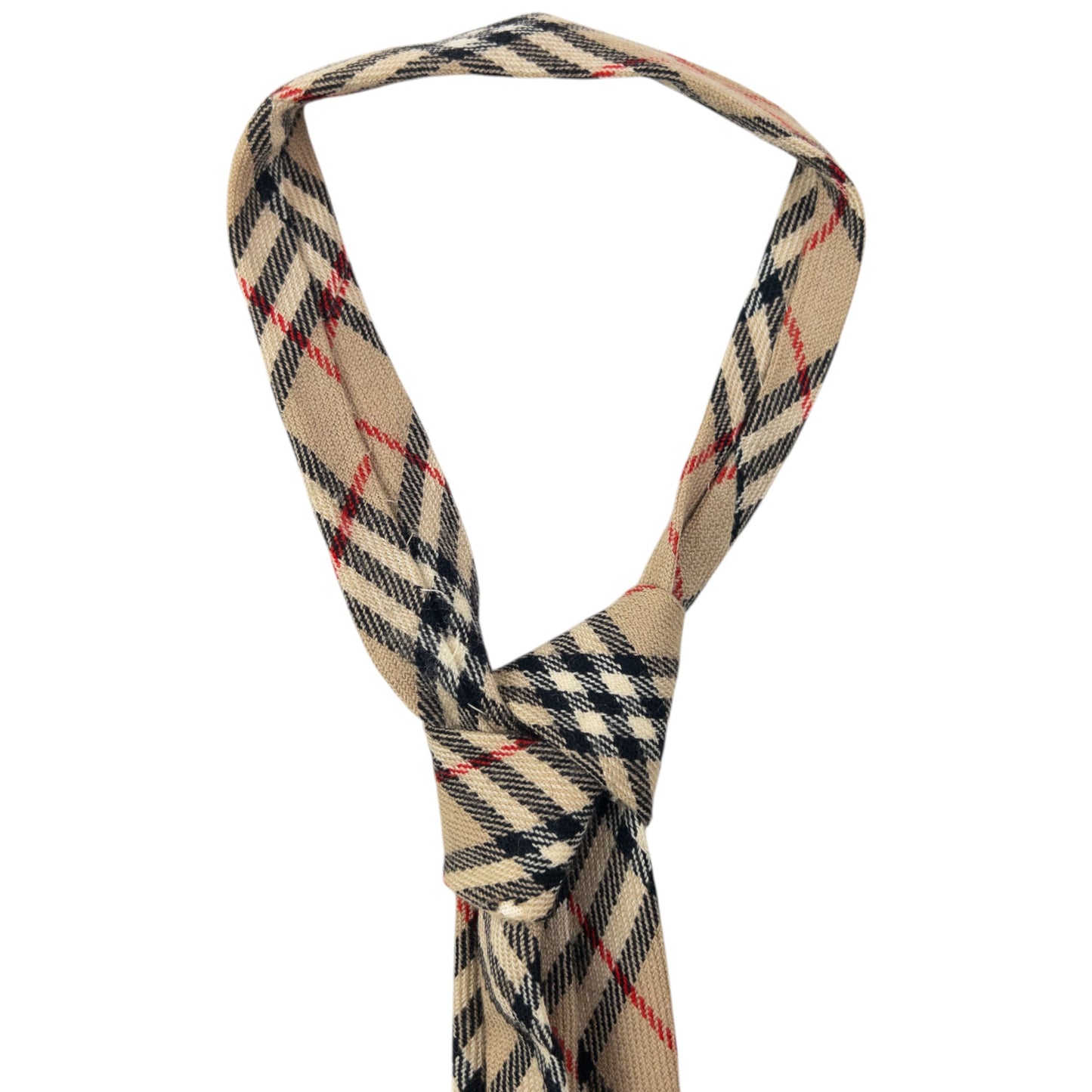 Vintage 90s Burberry Nova Check Wool Tie | O/S, Beige