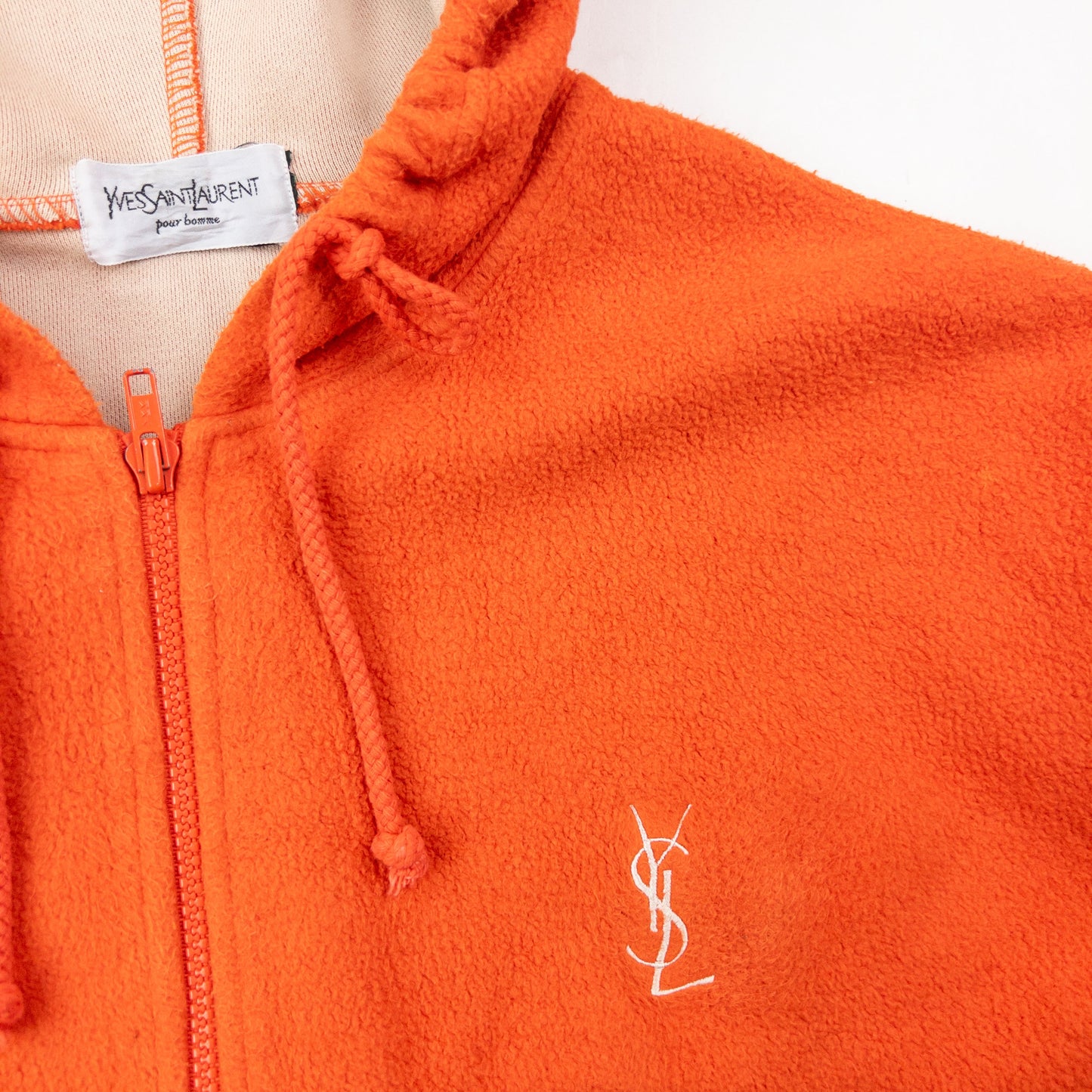 Vintage 2000s YSL Yves Saint Laurent Zip Up Fleece Jacket Size XXL | XXL, Orange