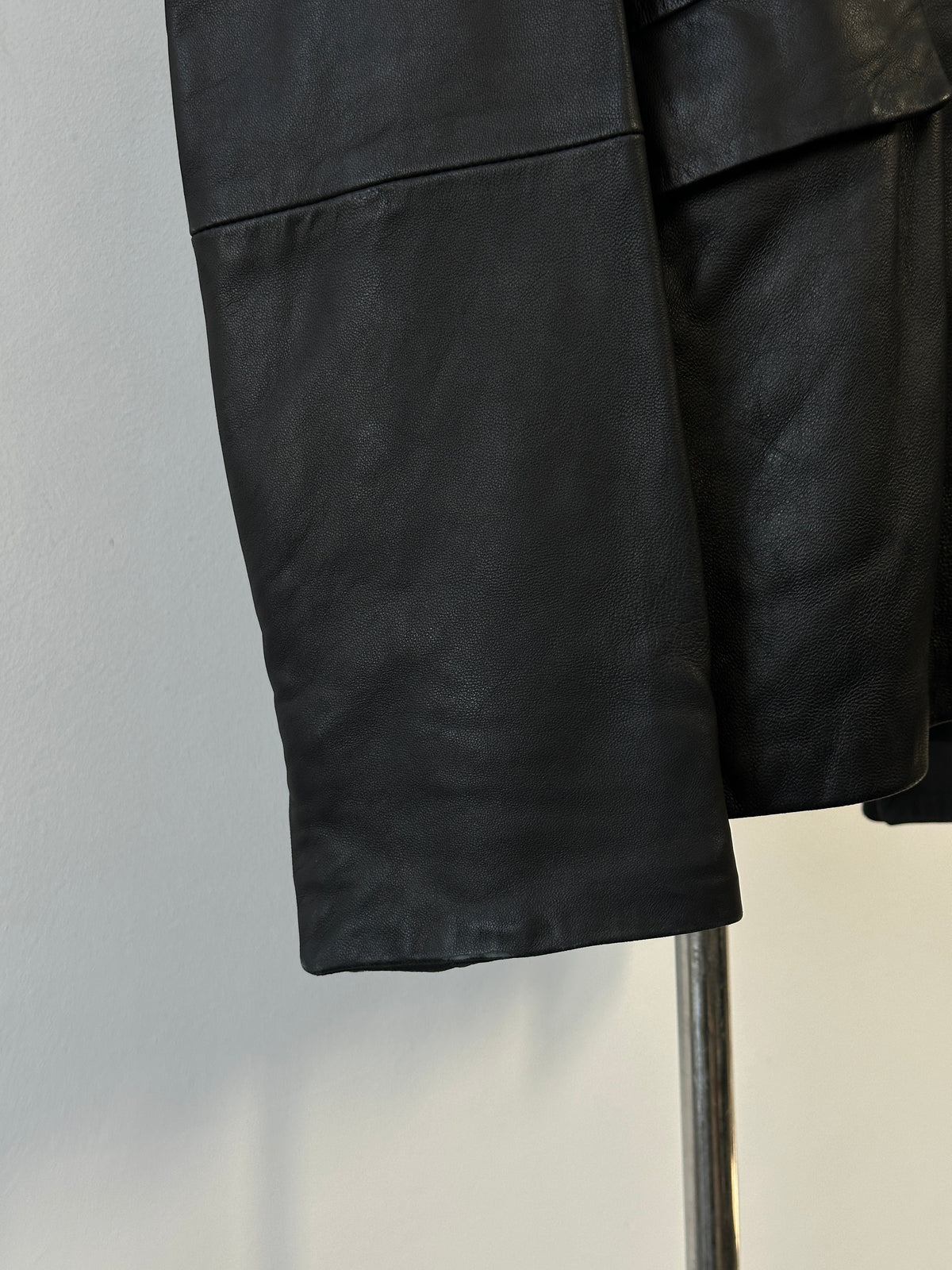 Emporio Armani 1990s Fitted Lamb Leather Jacket - S