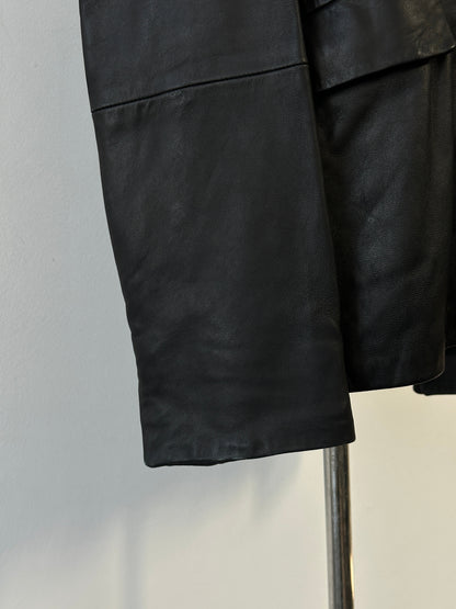 Emporio Armani 1990s Fitted Lamb Leather Jacket - S