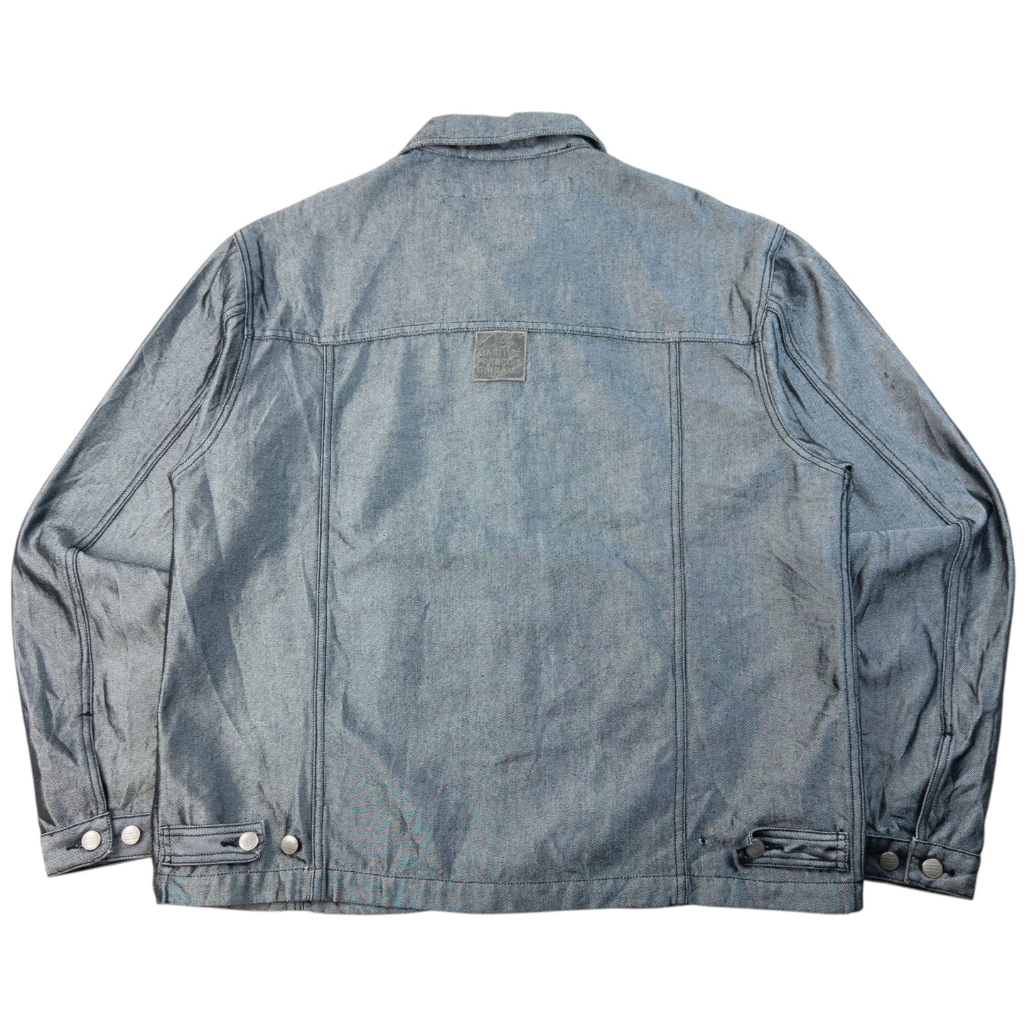 Vintage 2000s Marithe + Francois Girbaud Metallic Denim Jacket Size XL | XL, Grey
