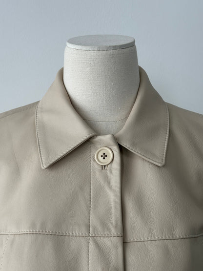 British Vintage 1990s Minimal Leather Jacket - M