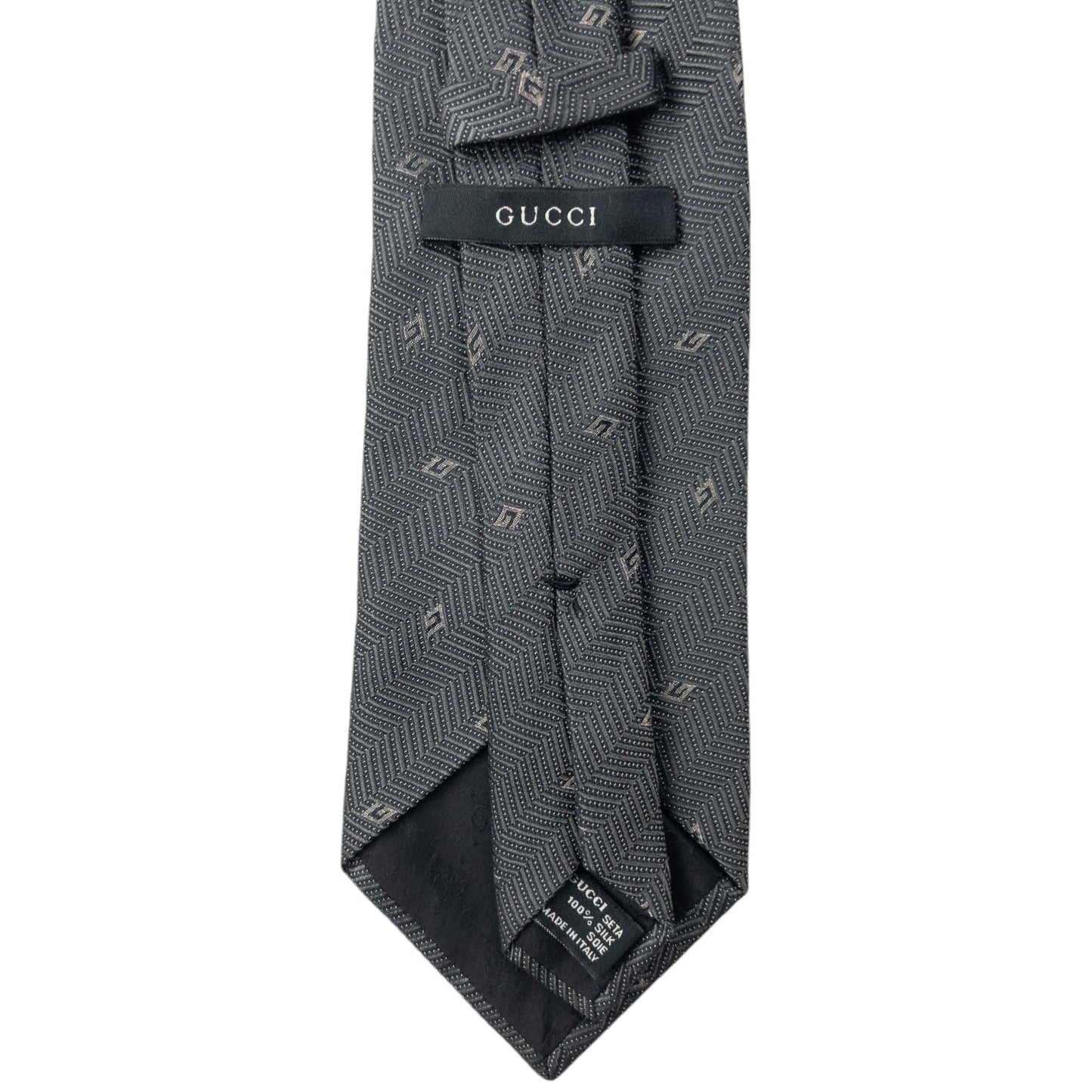 Vintage Gucci Monogram Zigzag Silk Tie