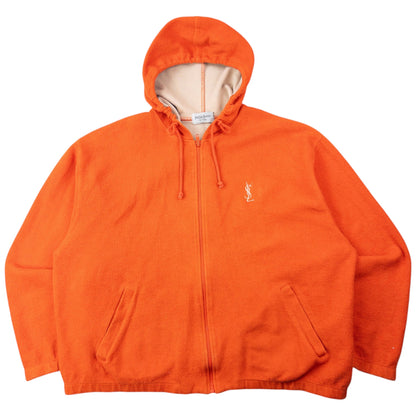Vintage 2000s YSL Yves Saint Laurent Zip Up Fleece Jacket Size XXL | XXL, Orange