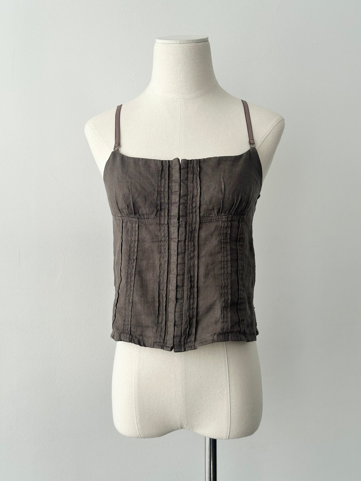 Armani Jeans 1990s Pure Linen Corset Top - S