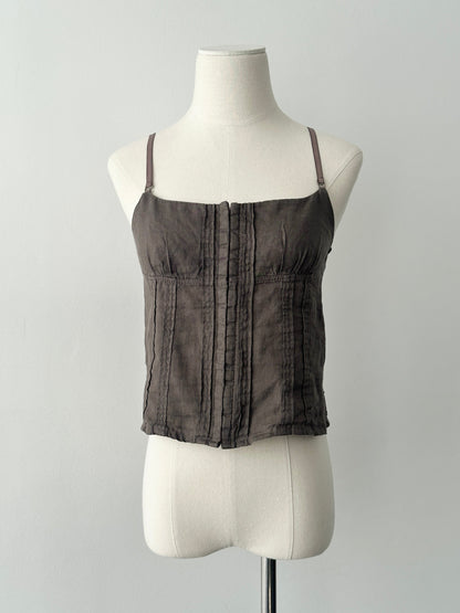 Armani Jeans 1990s Pure Linen Corset Top - S
