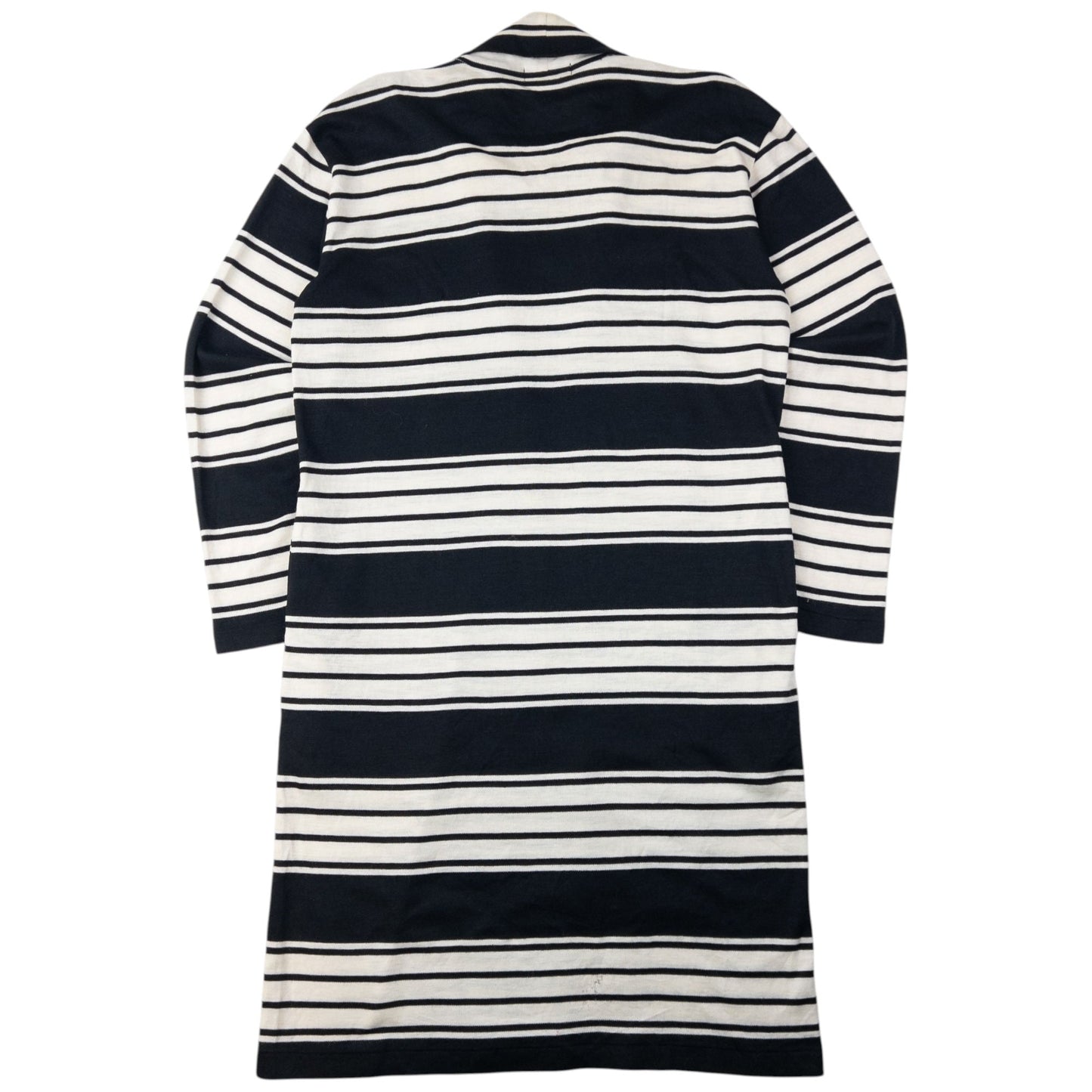 Vintage 80s Issey Miyake I.S. Striped Tie-Neck Sweater Dress Womens Size L | Large, Black