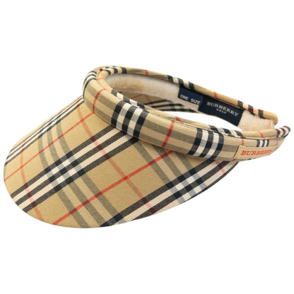 Vintage 2000s Burberry Nova Check Visor Hat Headband | O/S, Beige