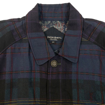 Vintage 80s YSL Yves Saint Laurent Checkered Harrington Jacket Size M | Medium, Red