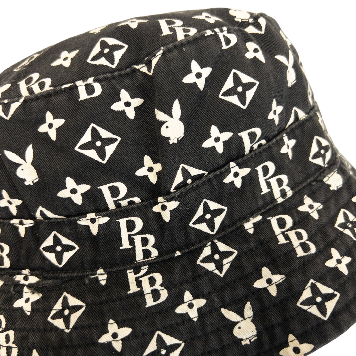 Vintage 2000s Playboy Monogram Bucket Hat | O/S, Black