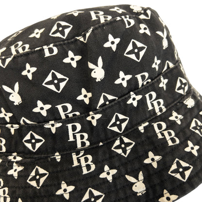 Vintage 2000s Playboy Monogram Bucket Hat | O/S, Black