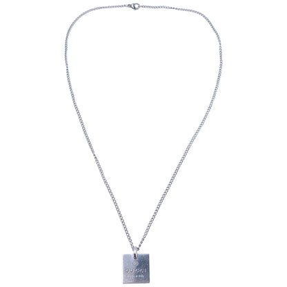 Vintage 90s Gucci Silver Square Pendant Necklace