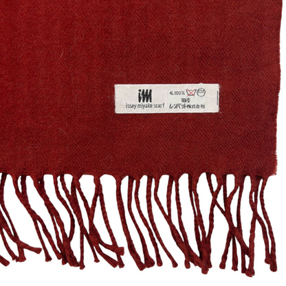 Vintage 90s Issey Miyake Wool Tassel Scarf | O/S, Red
